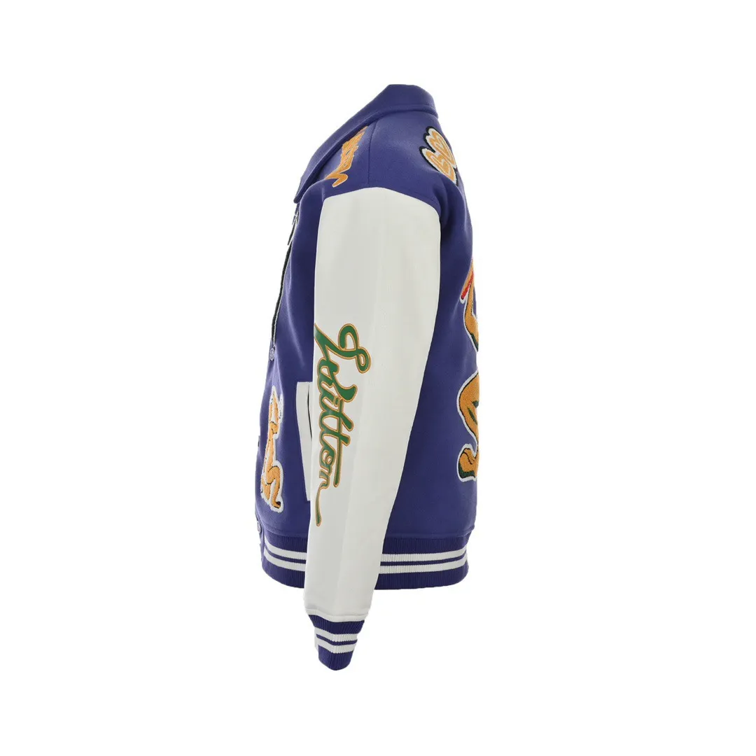 Louis Vuitton/Louis Vuitton 22Fw towel embroidered letter frog baseball jacket